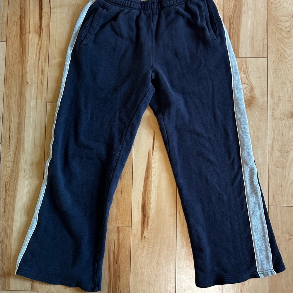 Brandy Melville Black Joggers with Gray Stripes